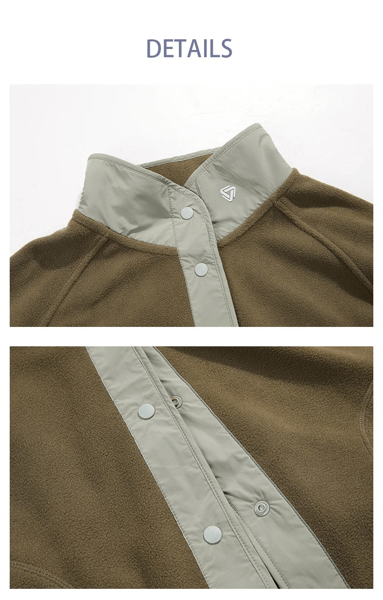 Close-up of stylish wool sports jacket SF2009 with windproof mandarin collar design, tailored for winter running.